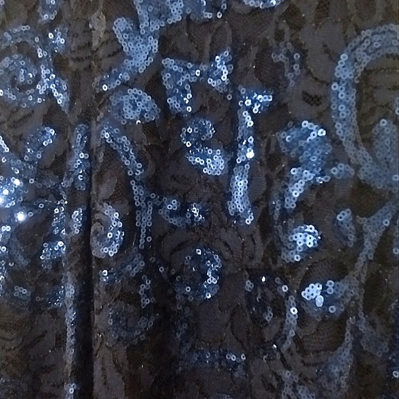 Blu Sage Blue Sequined Sleeveless Midi Dress NWT - Picture 7 of 7